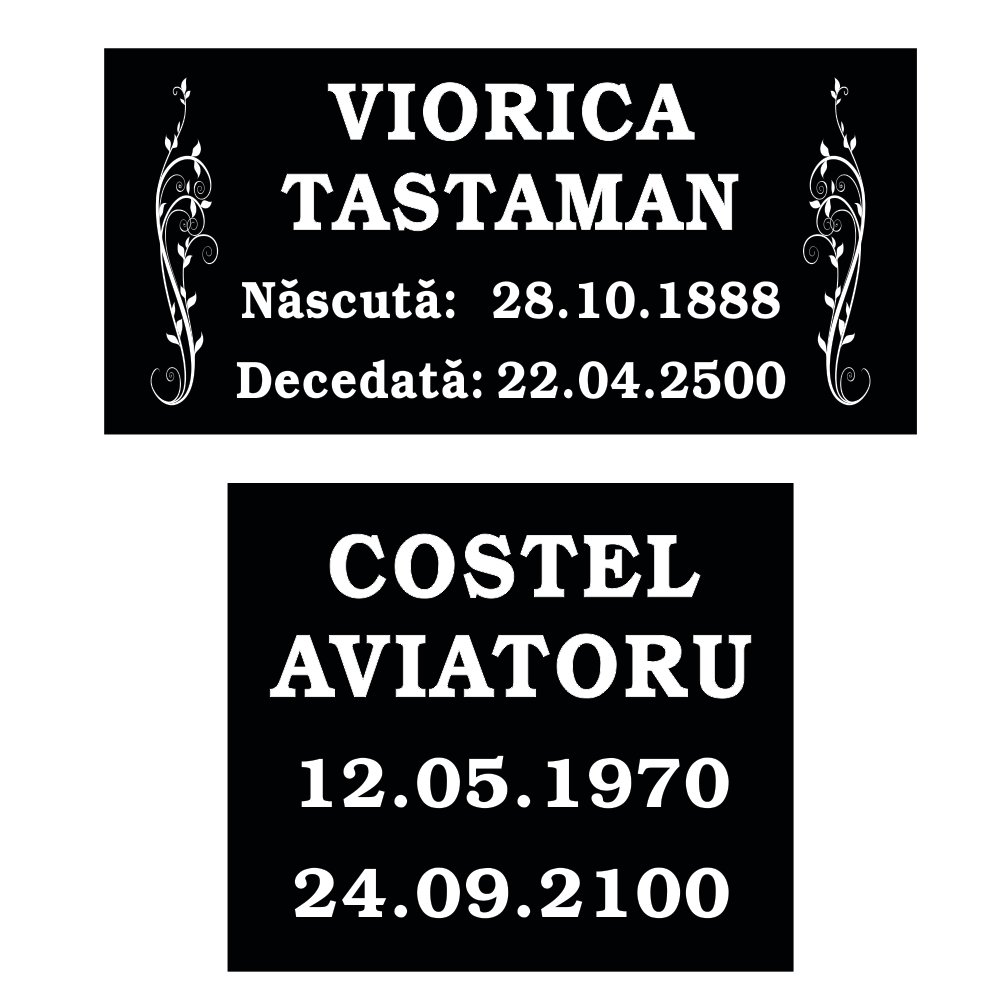 Plăcuțe memoriale din tablă