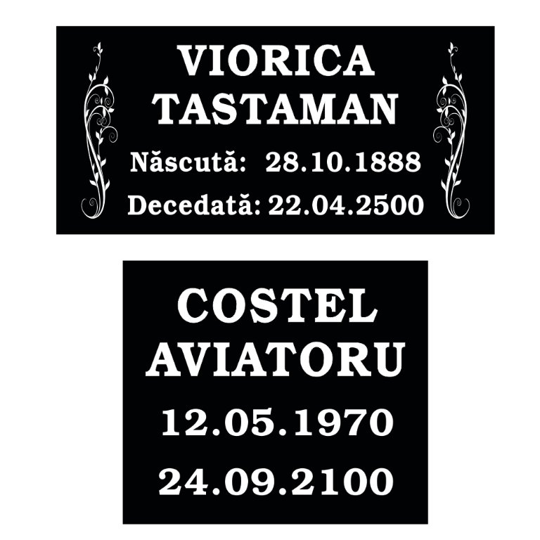 Plăcuțe memoriale din tablă