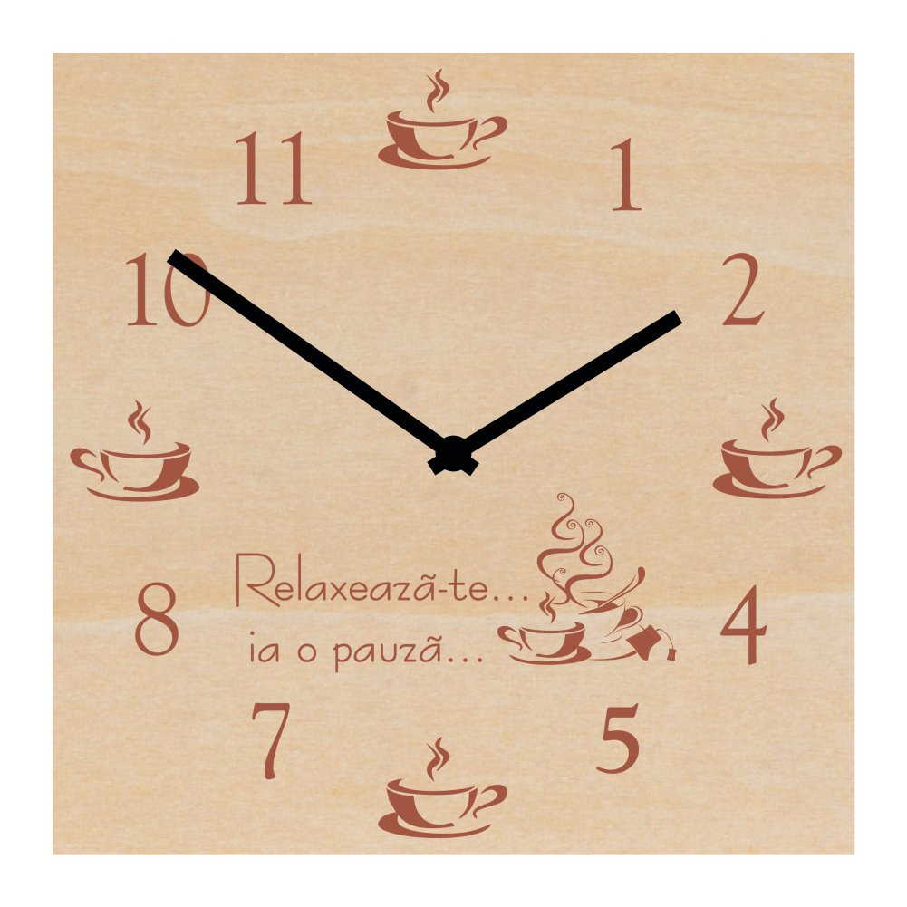 Wooden Clock Personalized by Laser Engraving