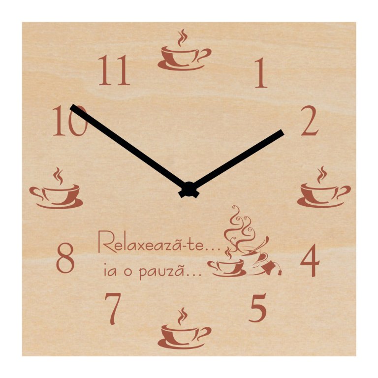 Wooden Clock Personalized by Laser Engraving