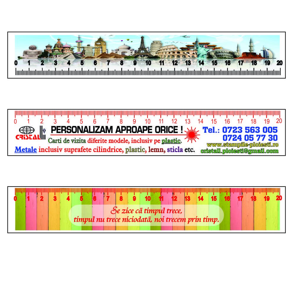 Rigle personalizate din plastic transparent