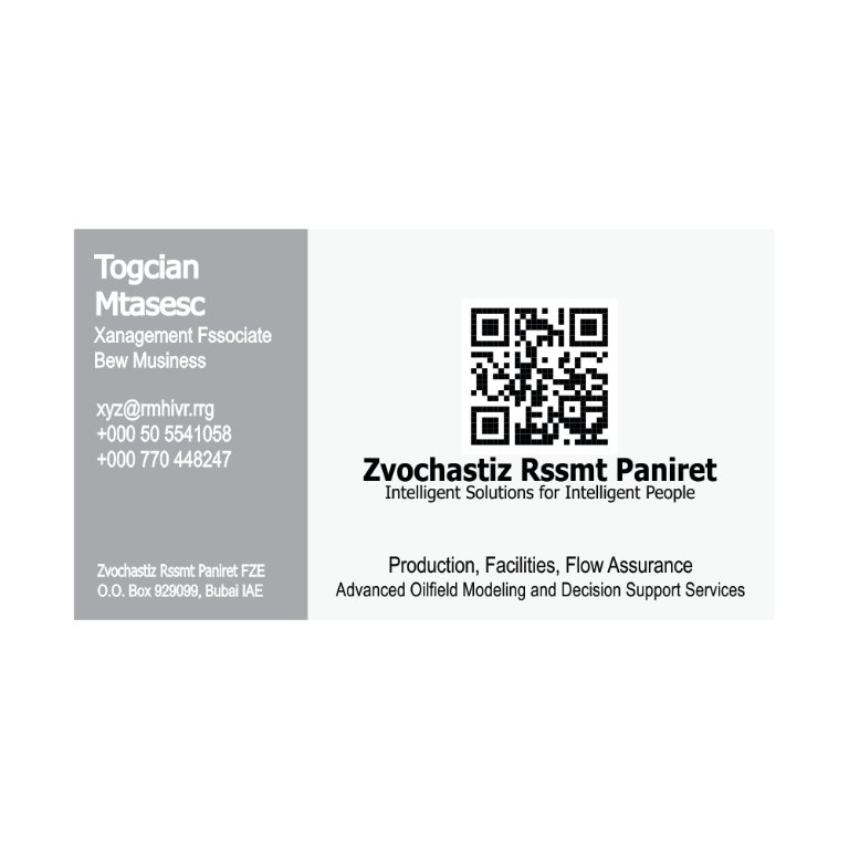 QR Code Generation for Business Cards