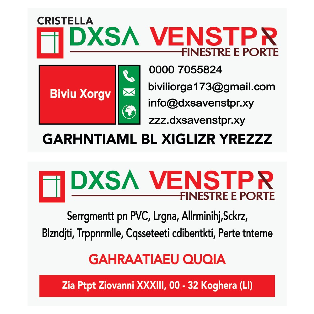 Double-Sided Color Business Cards on Card Stock